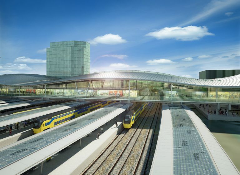 ov terminal met zonnecellen in perronkappen 